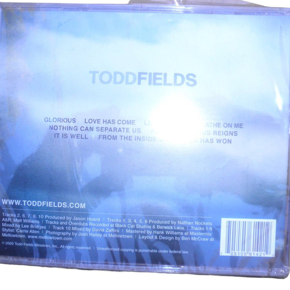 Todd Fields 2009, Christian Music CD, Glorious, Breathe on me, Love has Come... - Picture 4 of 5